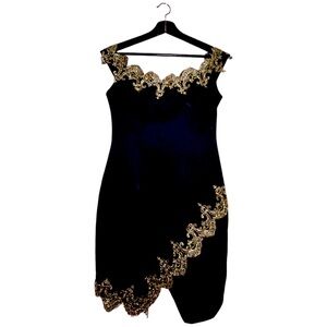 Black & gold Mini cocktail dress